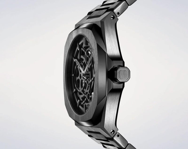 D1 Milano New Skeleton Men's Luxury Watch, Stainless Steel Case, Automatic Movement, Stainless Steel Strap, 50M Water Resistant Timepiece, Skeleton Dial, 2 Years Warranty - SKBJ11 - Image 3