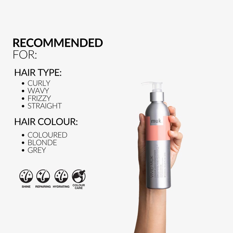 MUK. Vivid Colour Lock Conditioner - Nourishing Color Protect against colour fade. Detangling Colored Hair Conditioner for Shine, Smoothness & Frizz Control, 300ml - Image 4