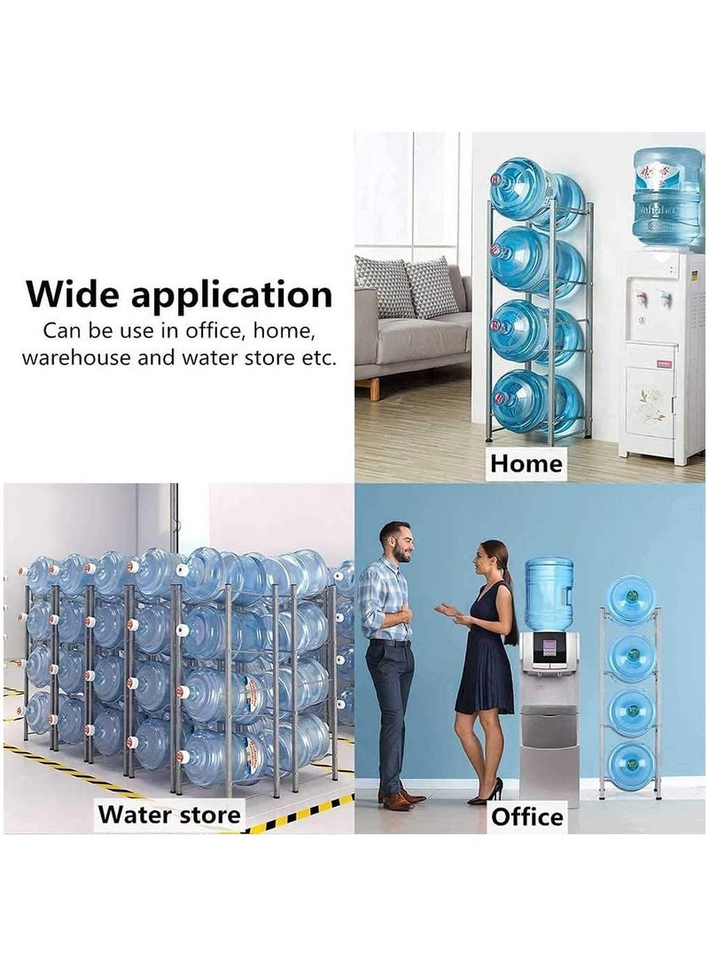 DubaiGallery 4-Tier Water Bottle Holder Cooler Jug Rack 5 Gallon Water Bottle Storage Rack Detachable Heavy Duty Chrome Water Bottle Cabby Rack  with Holder - Image 5