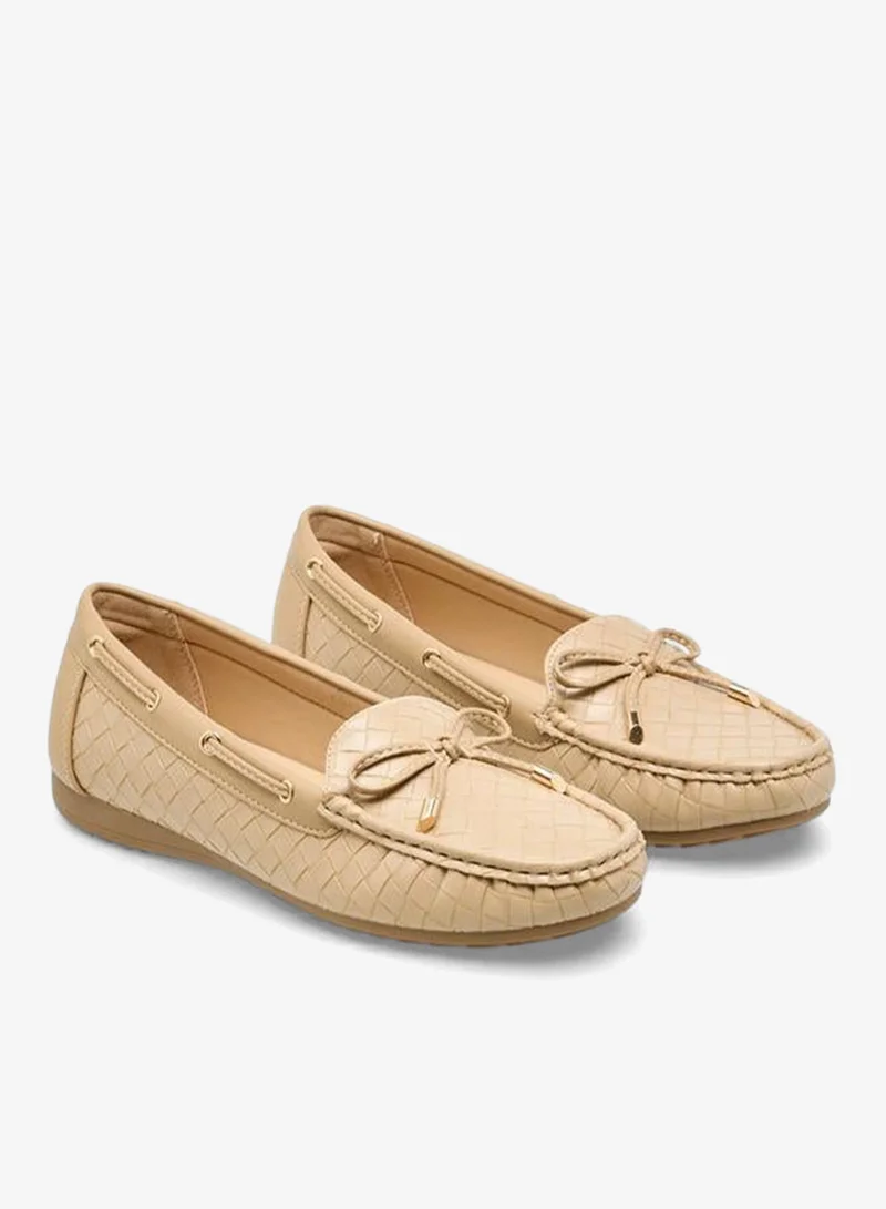 Le Confort BEIGE Shoes in Waffle embossing matchback for Women | Best Price UAE