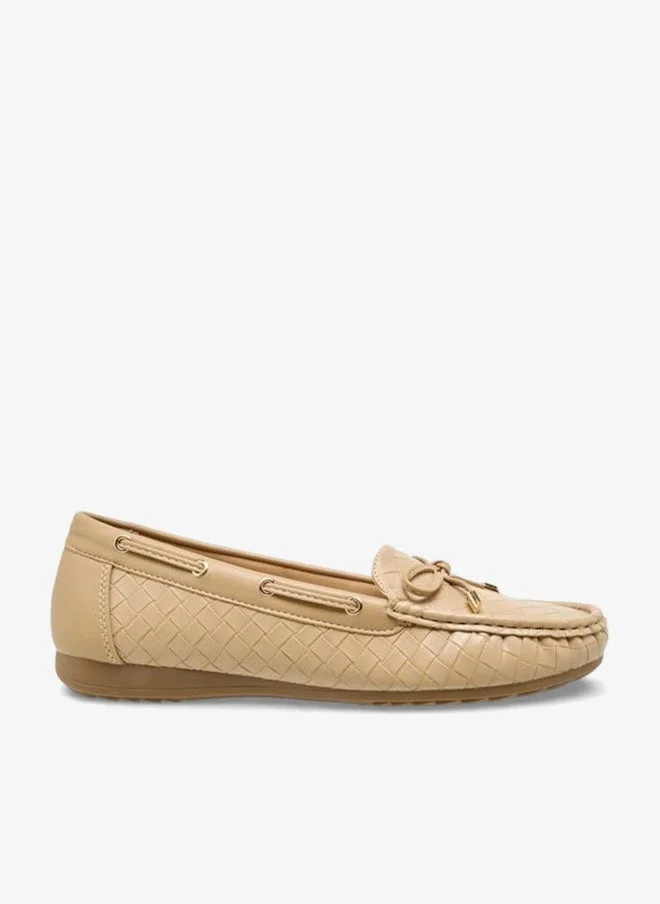 Le Confort BEIGE Shoes in Waffle embossing matchback for Women | Best Price UAE