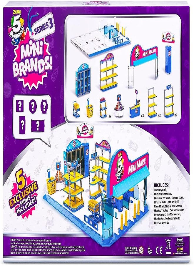 5 Surprise 5 Surprise Mini Brands Mini Mart Playset Series 3 by ZURU with 5 Exclusive Mystery Mini Brands, Store and Display Your Mini Collectibles Collection!  - Image 3