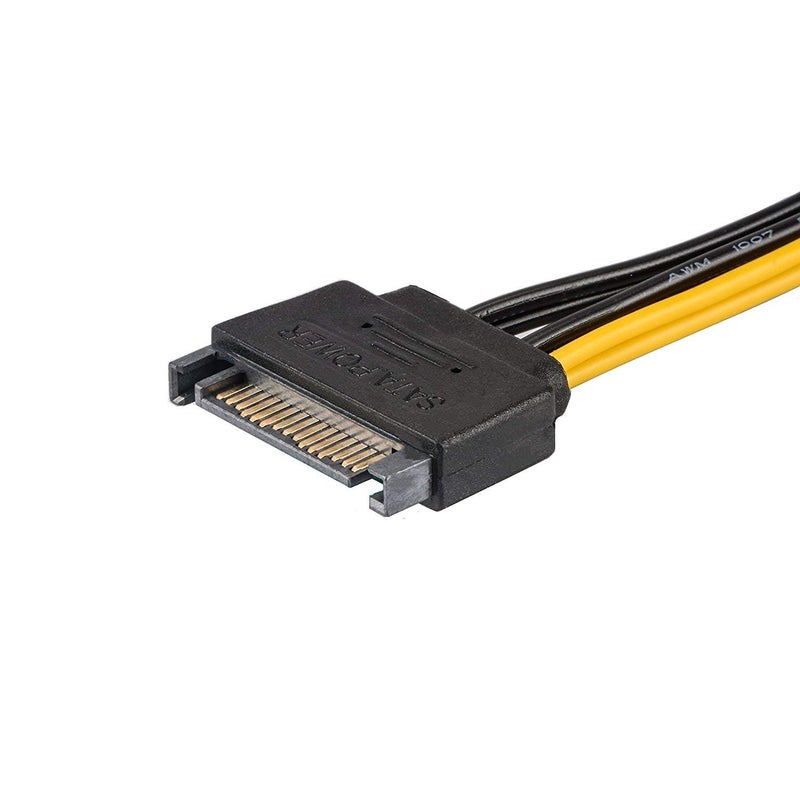 JD كابل طاقة 6 دبابيس إلى SATA، (5 عبوات) محول طاقة بطاقة الفيديو PCI Express (PCIe) 15 دبابيس إلى 6 دبابيس (20 سم/8 بوصة) - Image 4
