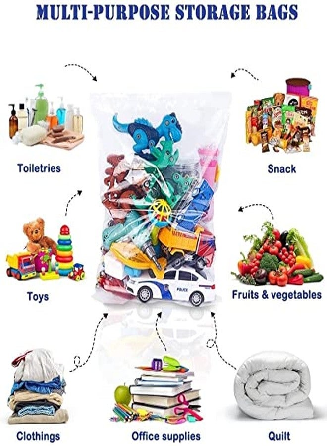 DRUDRAYA Food Grade Plastic Zip Lock Bag | Pack of 20 | Slider Ziplock Pouch | Ziplock Bags for Fridge | Multipurpose Storage Double Zipper Bag, Travel Packing, Reusable and Reclosable (10x10 inch) - Image 5