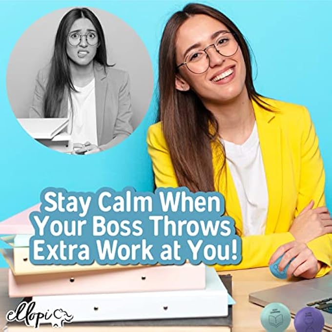 ELLOPI Motivational, Positive Sayings Stress Balls Set of 4 of 2.75in. Mindfulness Hand Tension Relief Toys Strengthen Hands, Exercise Fingers and Prevent Fidgeting. Relievers Help Kids and Adults Keep Calm - Image 5