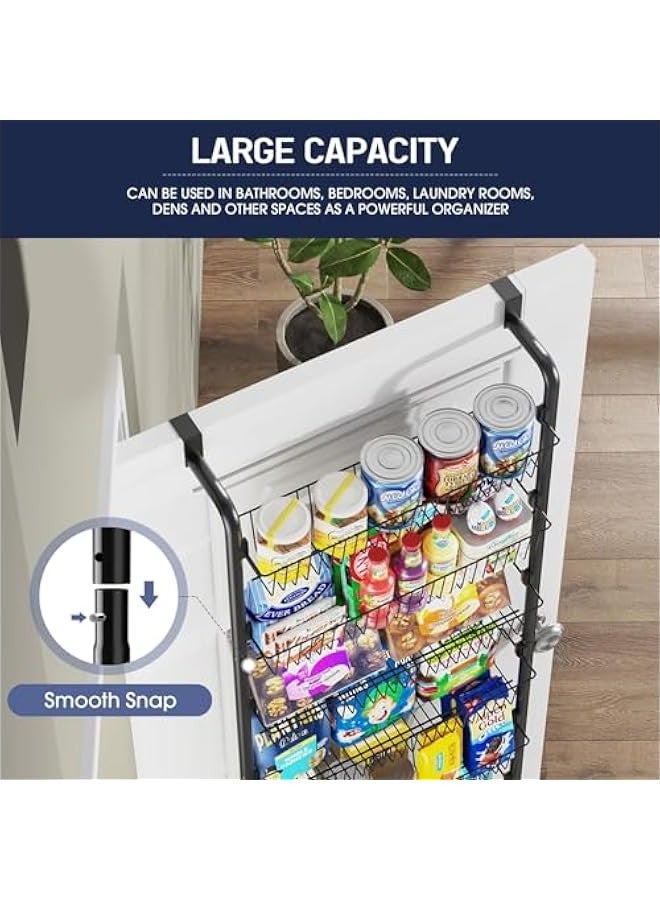 TRASSLE Over The Door Pantry Organizer, 6-Tier Pantry Organization and Storage, Metal Hanging Spice Rack for Pantry Door, Kitchen, Laundry, Bathroom Organization, Back of Door Seasoning Rack - Image 5