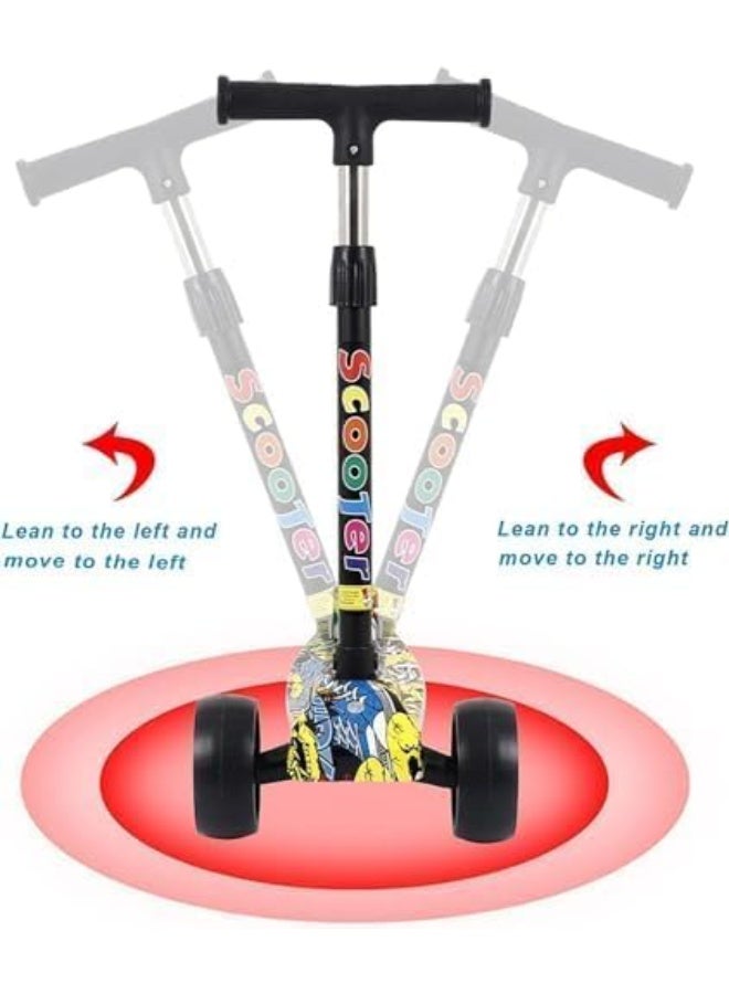سكوتر للأطفال مع 3 عجلات مضيئة LED - مقود قابل للتعديل، قاعدة غير قابلة للانزلاق - مناسب للعب في الأماكن المغلقة والمفتوحة، هدية مثالية للأولاد والبنات من سن 3 إلى 12 عامًا - Image 2