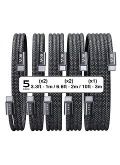 Lisen 60W USB-C to USB-C Cable (Pack of 5) Fast Charging & Data Transfer 48 Strand Cotton Yarn Braid LISEN  - Image 2