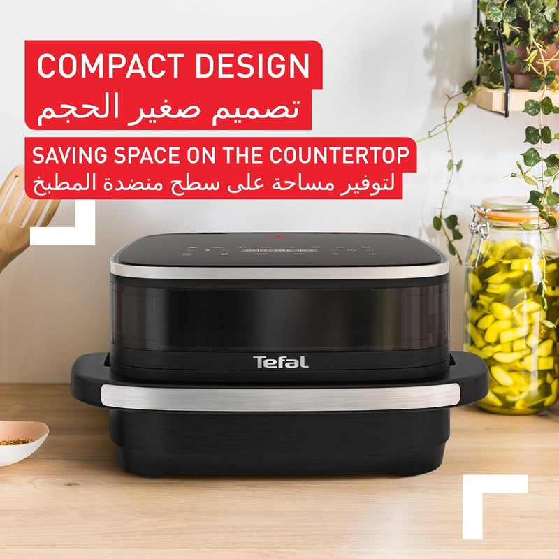 T-fal Tefal Easy Fry, XL Surface, Large Air Fryer, Spacious Basket, Up To 1 Kg of Fries, Compact Design, Extra-Crisp Technology, Viewing Window, Black, FW4018G0 - Image 4