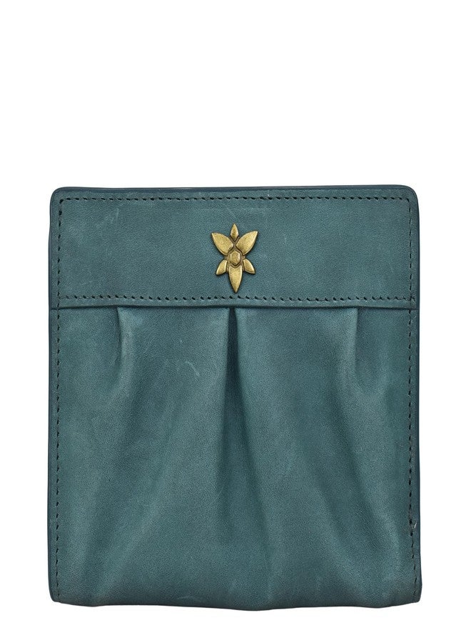 Anna by Anuschka Heritage Collection Women’s Genuine Leather Pleated Mini Wallet - Vintage Emerald