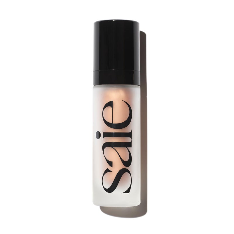 Saie Glowy Super Gel - Hydrating Makeup Primer and Illuminating Glow Serum Enriched with Vitamin C and Squalane Oil - All-Over Liquid Highlighter Makeup for Instant Glass Skin - Sunglow (1 oz) - Image 1