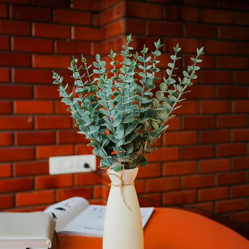 Ekhasa Nostrae Eucalyptus Leaves Artificial Bunch for Vase & Home Decor | Artificial Leaves Sticks for Decoration | Green Leaf Decoration Eucalyptus Plant | Artificial Plants Without Pot (18 Stems) - Image 2