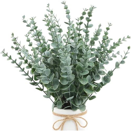Ekhasa Nostrae Eucalyptus Leaves Artificial Bunch for Vase & Home Decor | Artificial Leaves Sticks for Decoration | Green Leaf Decoration Eucalyptus Plant | Artificial Plants Without Pot (18 Stems) - Image 3