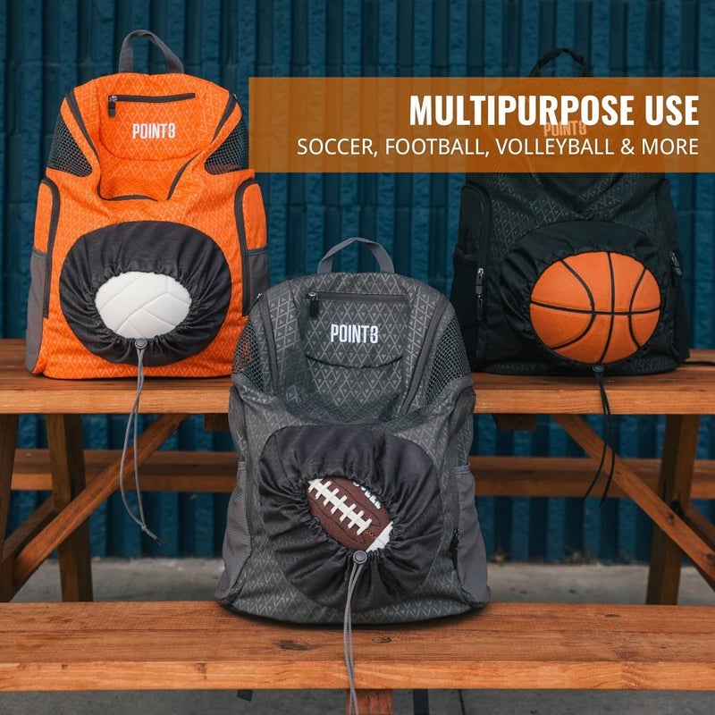 Point 3 Road Trip 2.0 Backpack Basketball Backpack with Drawstrong Closure | Ventilated Mesh Shoe Pocket Compartment - Image 5