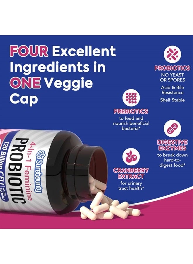 Surebounty Probiotics for Women, 120 Billion CFU  Cranberry 30 Caps - Image 3