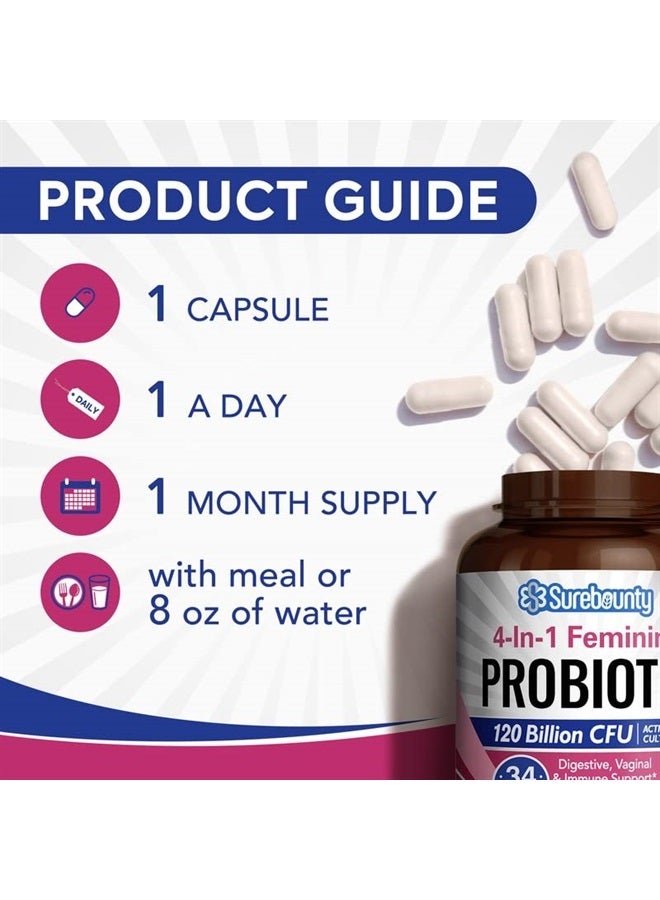 Surebounty Probiotics for Women, 120 Billion CFU  Cranberry 30 Caps - Image 5
