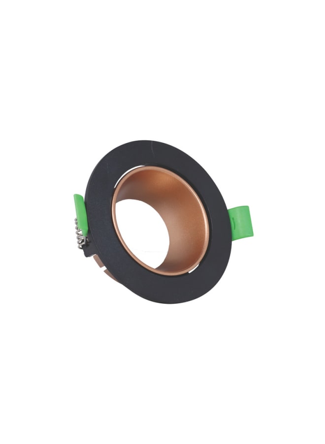 Recessed pivoting deep round frame black and matte rose gold spotlight - Image 1