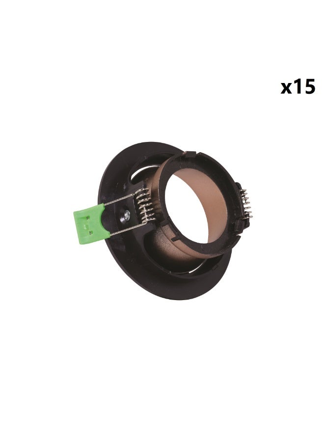 Recessed pivoting deep round frame black and matte rose gold spotlight quantity 15 - Image 1