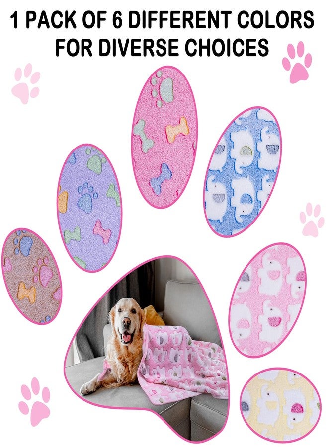 Dono 1 Pack 6 Dog Blankets, Soft Fluffy Fleece Pet Blanket Warm Sleep Mat Paw Print Design Puppy Kitten Throw Blankets Doggy Blanket for Dogs - Image 3
