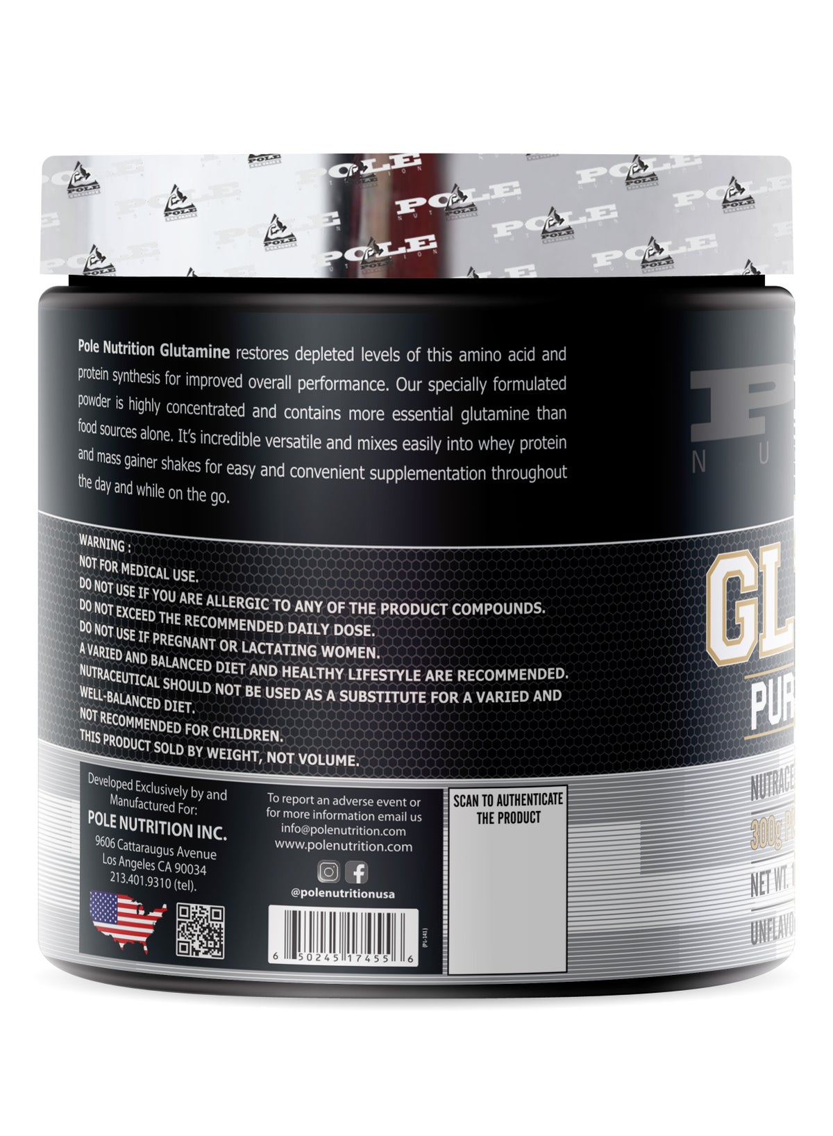 Pole Nutrition Glutamine Powder 300g