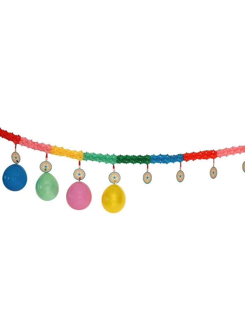 Balloon Holder Garland Retro Multicolor Paper 600cm