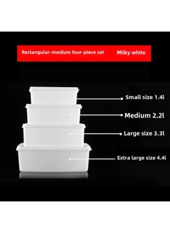 Ice Powder Ingredients Box Preservation Box Plastic Transparent Small Material Box Commercial Stall Special Tools Storage Box Thickened Large Size-Specifications: Four-piece Set