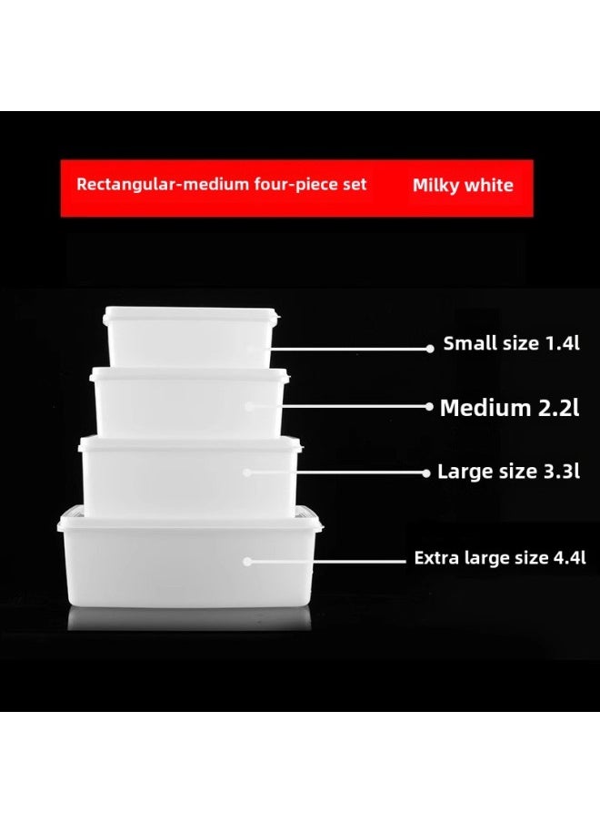 Generic - Ice Powder Ingredients Box Preservation Box Plastic Transparent Small Material Box Commercial Stall Special Tools Storage Box Thickened Large Size-Specifications: Four-piece Set - Image 1