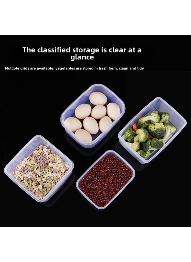 Generic - Ice Powder Ingredients Box Preservation Box Plastic Transparent Small Material Box Commercial Stall Special Tools Storage Box Thickened Large Size-Specifications: Four-piece Set - Image 1