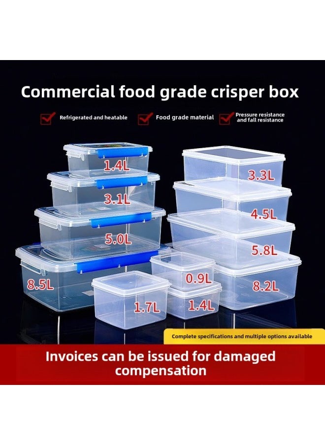 Generic - Ice Powder Ingredients Box Preservation Box Plastic Transparent Small Material Box Commercial Stall Special Tools Storage Box Thickened Large Size-Specifications: Four-piece Set - Image 1