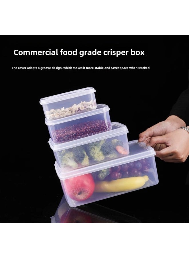Generic - Ice Powder Ingredients Box Preservation Box Plastic Transparent Small Material Box Commercial Stall Special Tools Storage Box Thickened Large Size-Specifications: Four-piece Set - Image 1