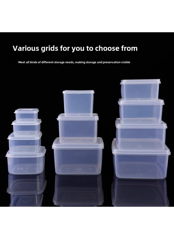 Generic - Ice Powder Ingredients Box Preservation Box Plastic Transparent Small Material Box Commercial Stall Special Tools Storage Box Thickened Large Size-Specifications: Four-piece Set - Image 1