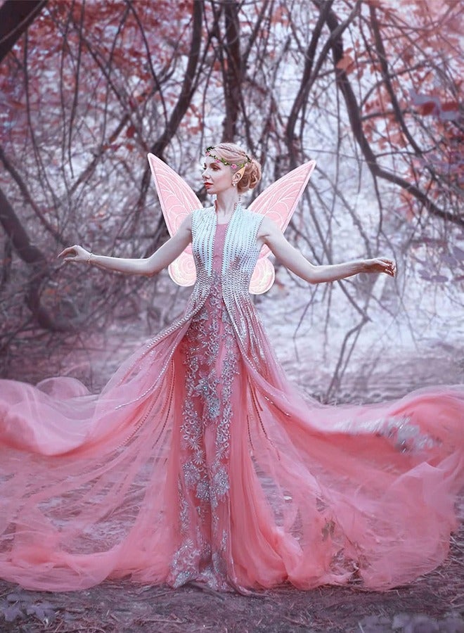 Cosplay Butterfly Wings for Girls, Fairy Wings Costume Set, Fairy Costume Set with Sparkling Sheer Butterfly Wings Cosplay