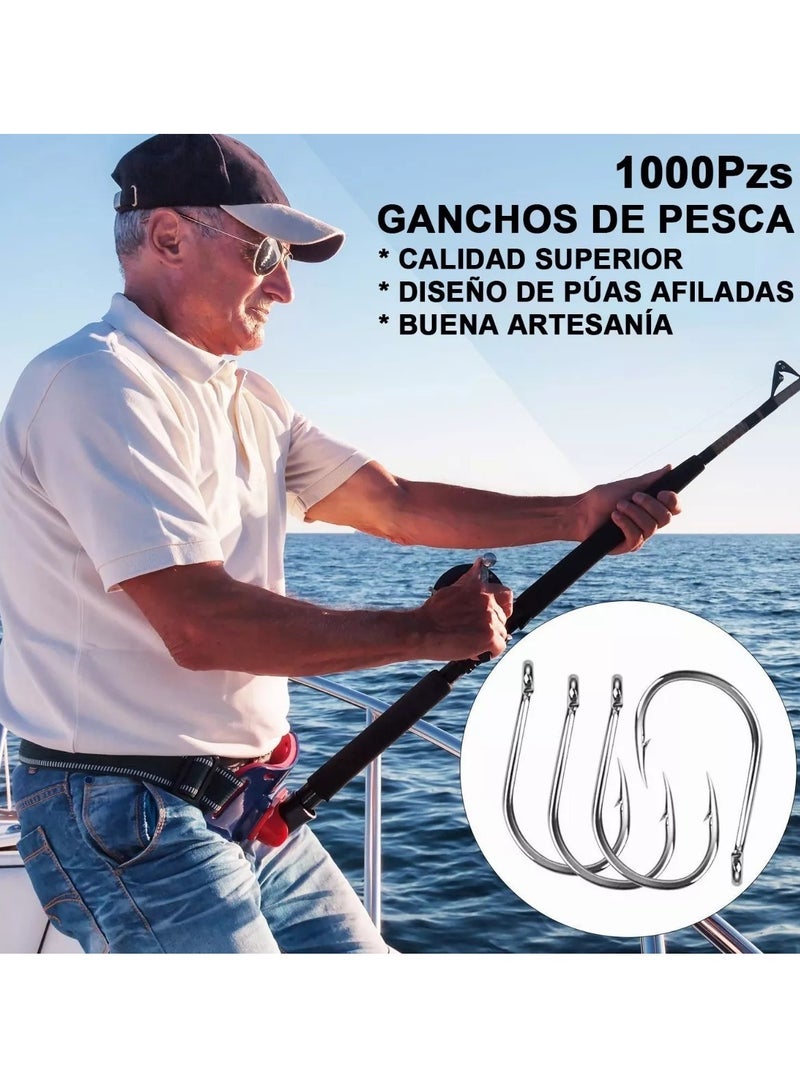 Gonice 1000 Pieces Sharp Fishing Hooks Kit 3-12# with Box - Image 3