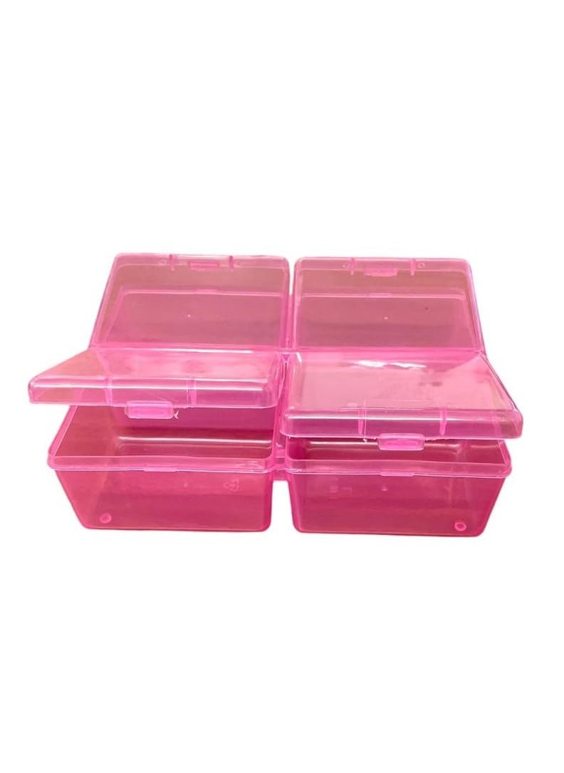 Csm CSM Plastic Compartment Storage Box with Individual Lids Four Compartments Rectangular Multicolor Pack of Two  - Image 5