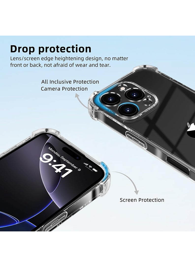 رفع القضية جراب شفاف لهاتف Apple iPhone 16 Pro، غطاء هاتف محمول من مادة TPU ممتص للصدمات مع زوايا معززة، جراب واقٍ مرن ناعم وشفاف للغاية - Image 5