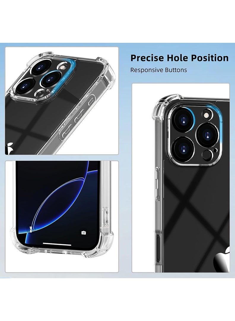 رفع القضية جراب شفاف لهاتف Apple iPhone 16 Pro، غطاء هاتف محمول من مادة TPU ممتص للصدمات مع زوايا معززة، جراب واقٍ مرن ناعم وشفاف للغاية - Image 2