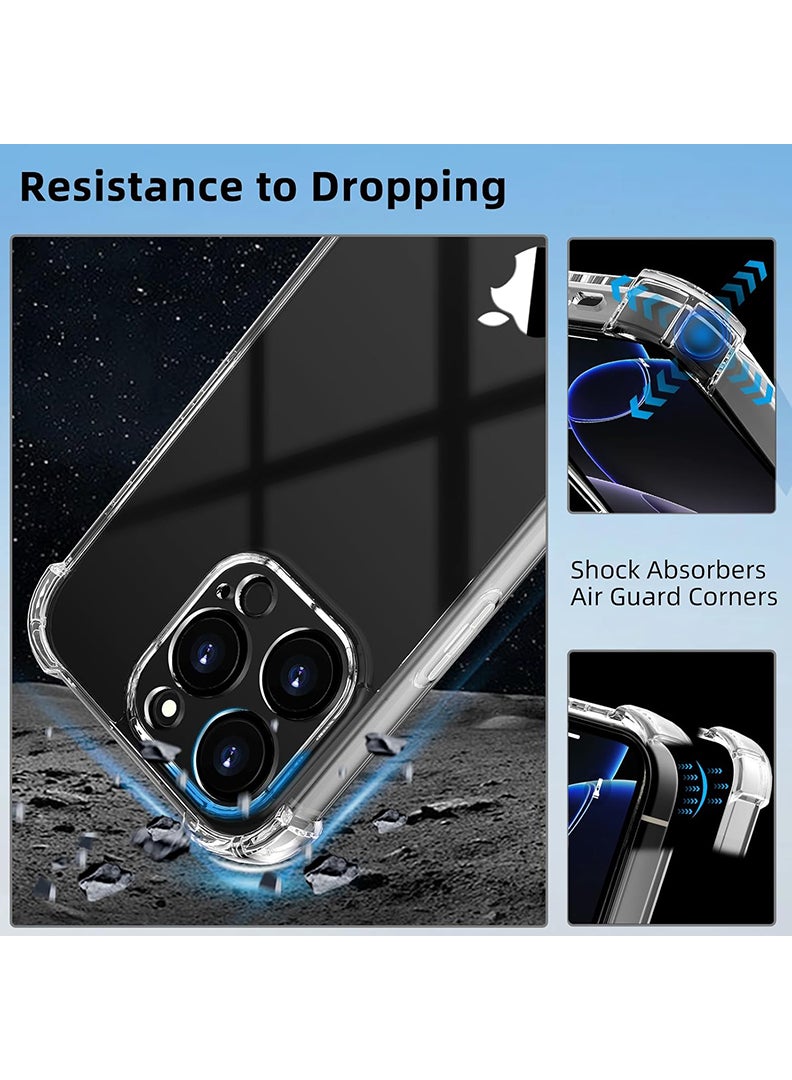 رفع القضية جراب شفاف لهاتف Apple iPhone 16 Pro، غطاء هاتف محمول من مادة TPU ممتص للصدمات مع زوايا معززة، جراب واقٍ مرن ناعم وشفاف للغاية - Image 3