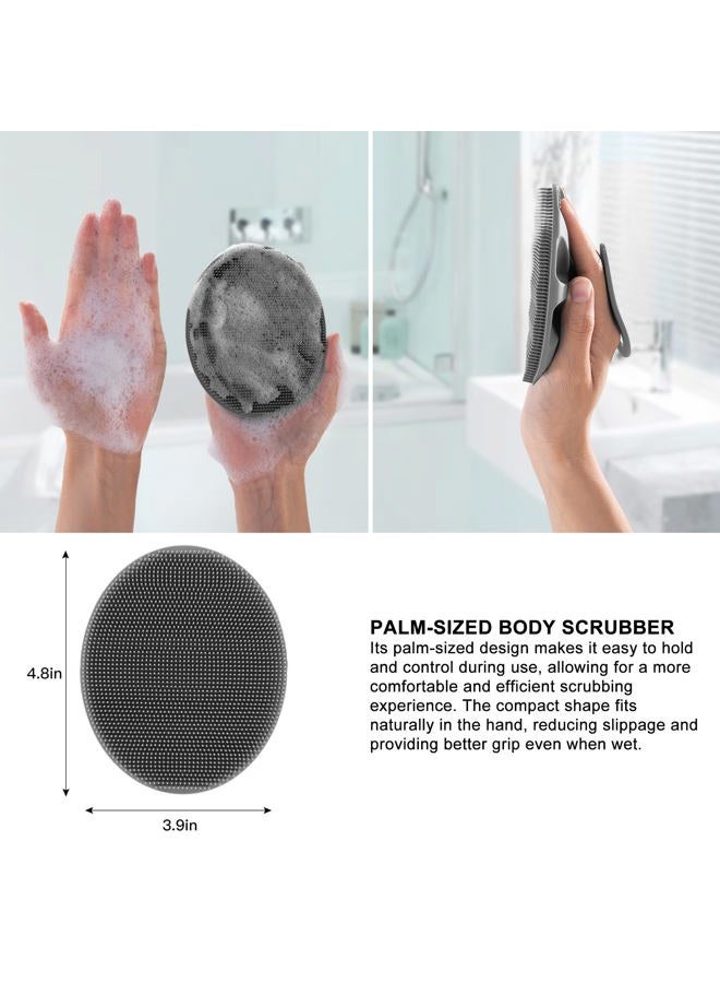 Innerneed Soft Silicone Body Cleansing Brush Shower Scrubber, Gentle Exfoliating and Massage for all Kinds of Skin (Grey) - Image 2