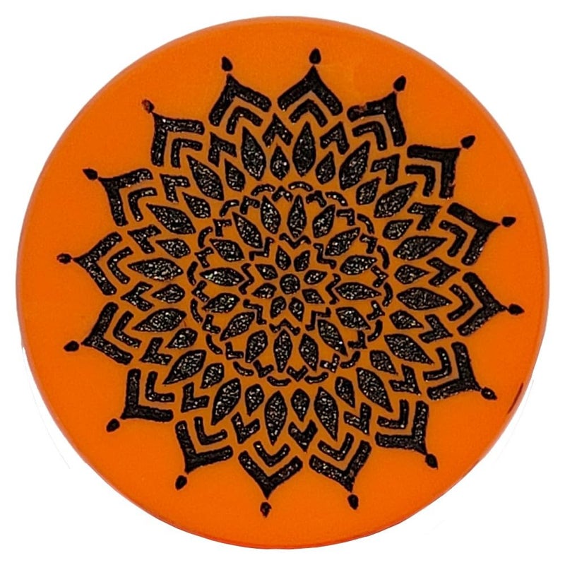 NHD Professional Carrom Striker 702 | 15g Original Tournament Striker | Smooth Bottom, Engraved Top | 41.2mm Dia (Orange) - Image 1