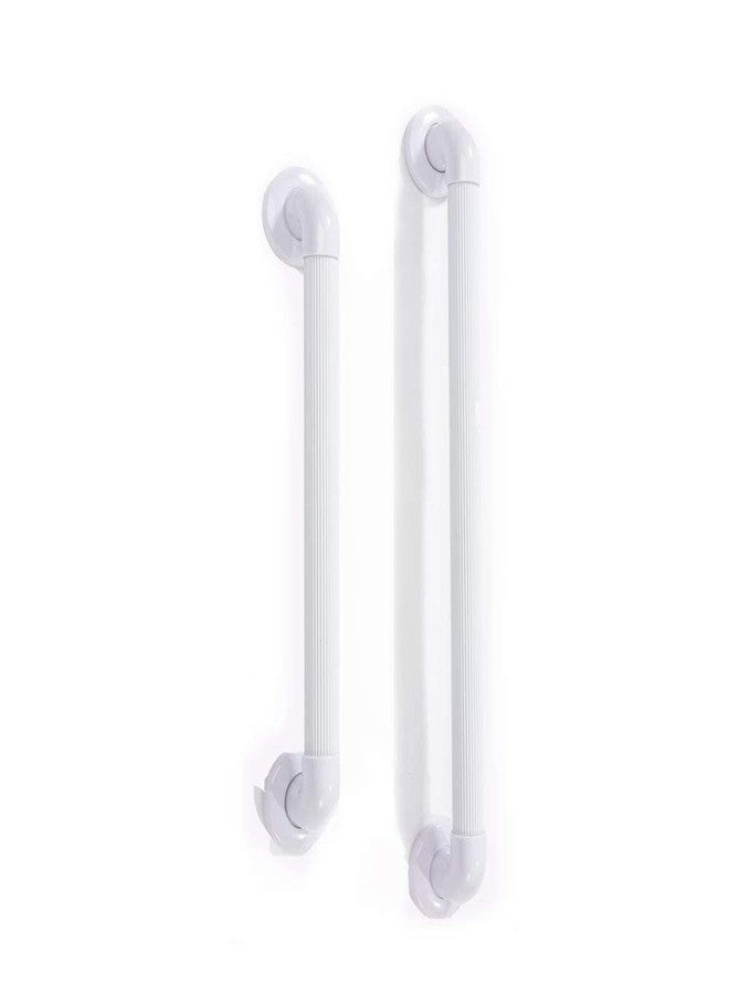 Bosney Rust Resistant Grab Rail Bar for Bathroom Safety, Grooved for Safe Grip, White ABS (20cm) 8" inch (Pack of 1) - Image 2