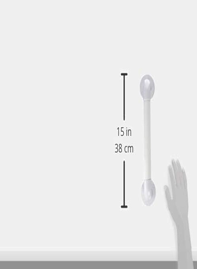 Bosney Rust Resistant Grab Rail Bar for Bathroom Safety, Grooved for Safe Grip, White ABS (20cm) 8" inch (Pack of 1) - Image 3