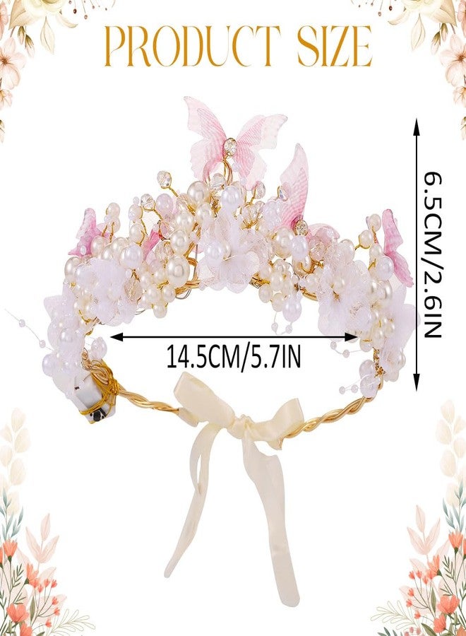 Catery Light Up Butterfly Tiara Flower Crown Fairy Princess Headband for Girls - Image 4