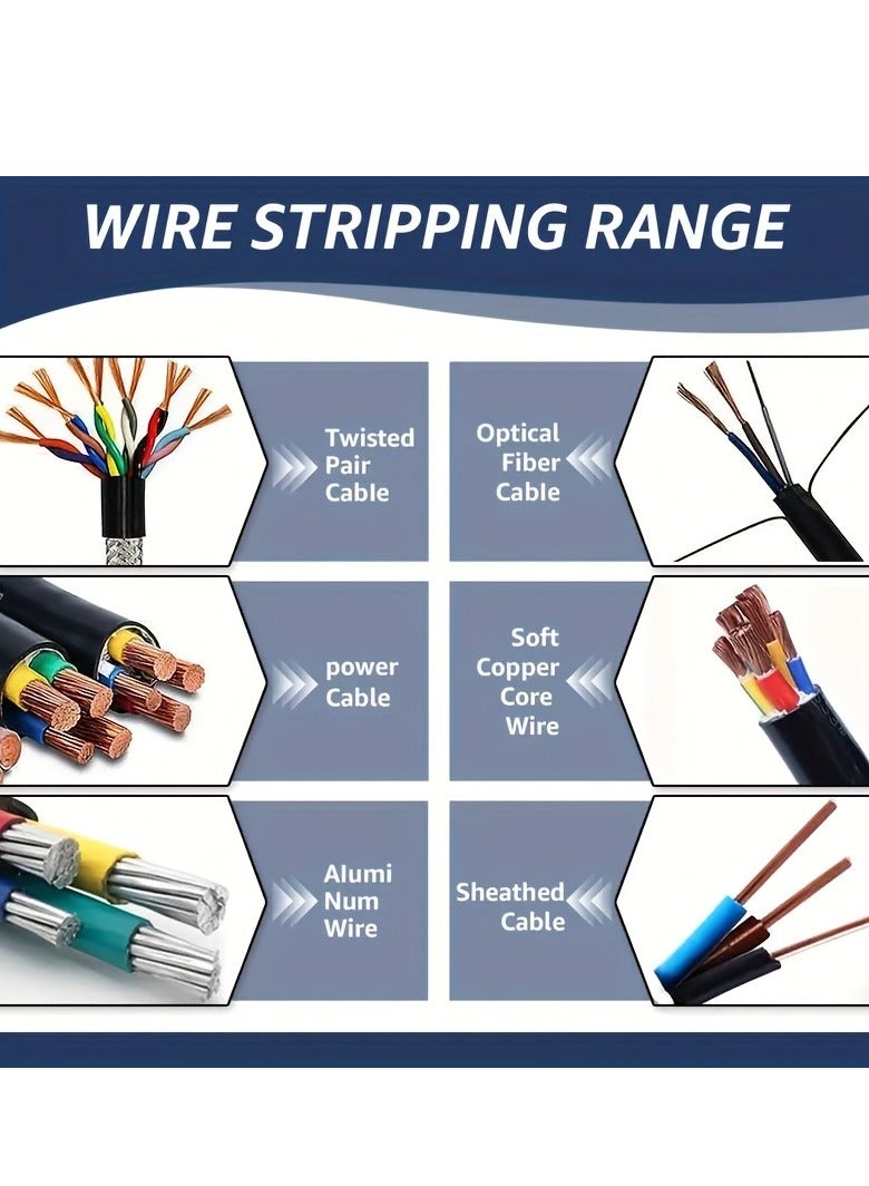 شو وو أداة تجريد الأسلاك اليدوية، أداة تجريد الكابلات اليدوية المحمولة للأسلاك من 1 مم إلى 25 مم، مصنوعة من سبائك الألومنيوم المتينة، مثالية للأسلاك الكهربائية وإدارة الكابلات - Image 5
