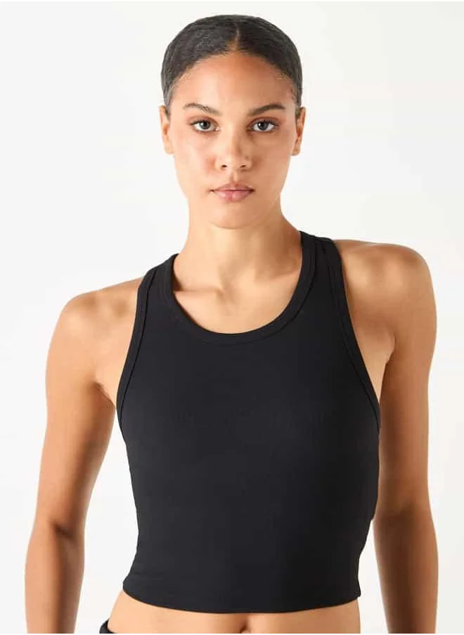ادوت Ribbed Sleeveless Tank Top with Racerback