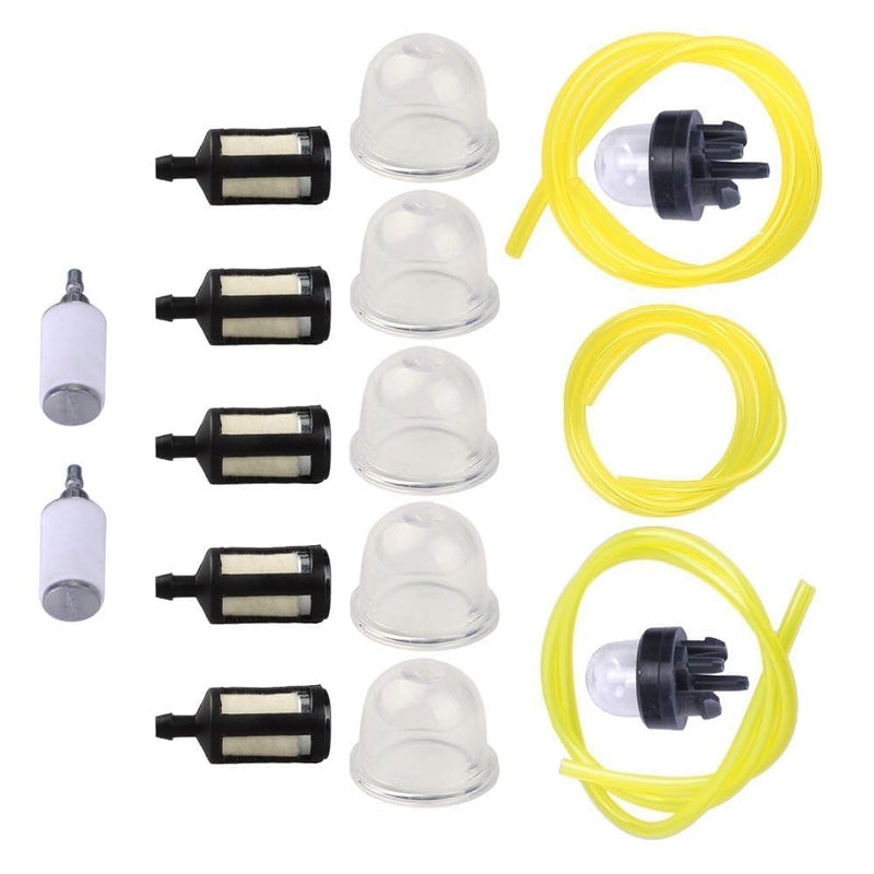 Buckbock Fuel Line Hose Kit with Primer Bulb Fuel Filter for Husqvarna Weedeater Zama Poulan Craftsman Stihl Homelite Trimmer Chainsaw Blower 3 Sizes Fuel Line(2 feet each)