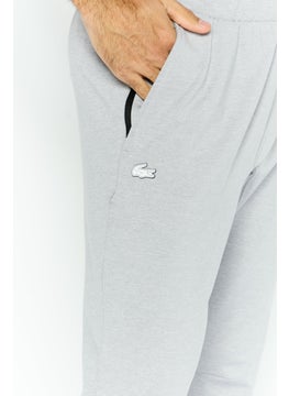 LACOSTE Men Regular Fit Brand Logo Jogger Pants, Light Grey  - Image 3