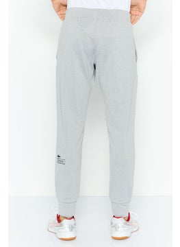 LACOSTE Men Regular Fit Brand Logo Jogger Pants, Light Grey  - Image 4