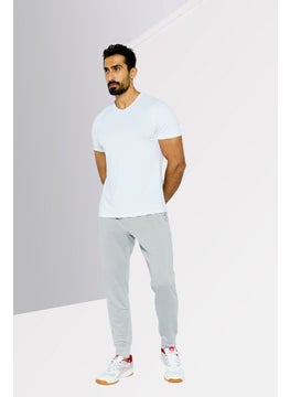 LACOSTE Men Regular Fit Brand Logo Jogger Pants, Light Grey  - Image 2