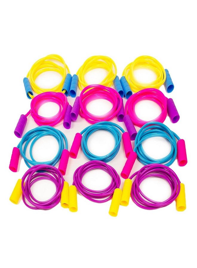 Boley Kids Jump Rope Set - 12 Pack, 7ft Durable Skipping Ropes with Non-Slip Handles for Boys & Girls, Fun Outdoor Activity, Assorted Vibrant Colors, Child-Safe Exercise Equipment - Image 1