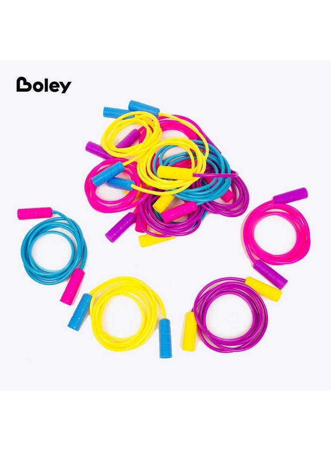 Boley Kids Jump Rope Set - 12 Pack, 7ft Durable Skipping Ropes with Non-Slip Handles for Boys & Girls, Fun Outdoor Activity, Assorted Vibrant Colors, Child-Safe Exercise Equipment - Image 2